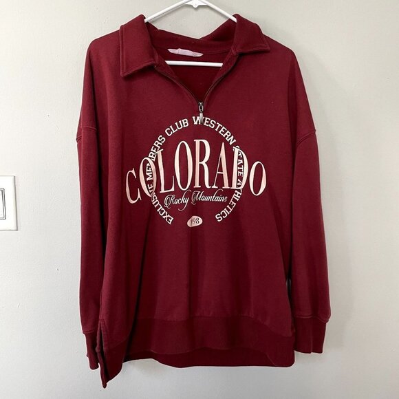 Primark red colorado half zip pullover sweater fleece comfortable men size L - Picture 1 of 7